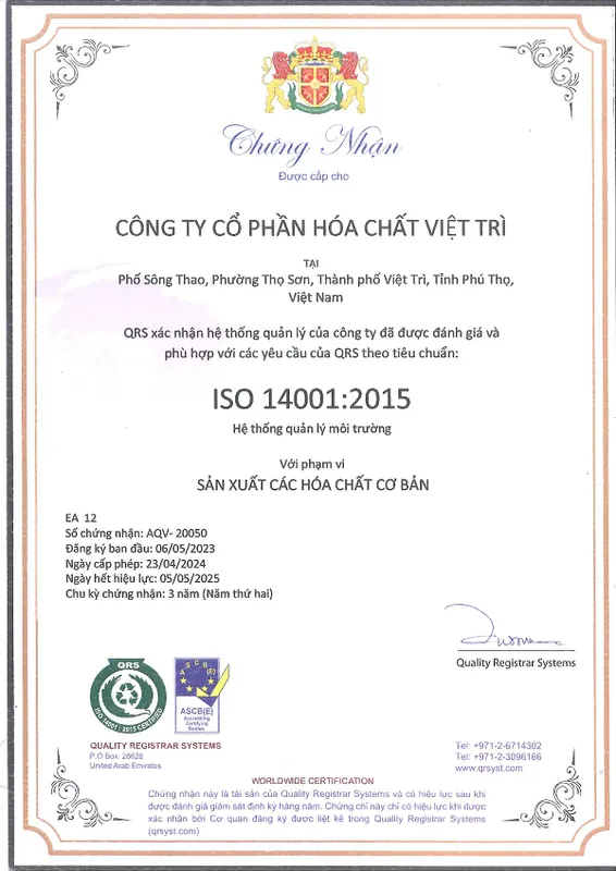 Sản phẩm 2GCN — Hóa Chất VITRICHEM - Công Ty Cổ Phần Hóa Chất Việt Trì — MST 2600108217