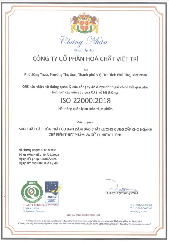 Sản phẩm 3GCN — Hóa Chất VITRICHEM - Công Ty Cổ Phần Hóa Chất Việt Trì — MST 2600108217