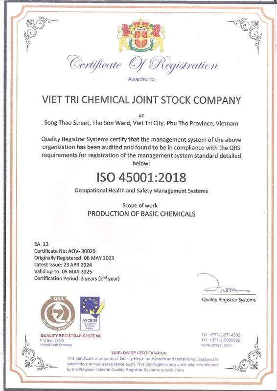 Sản phẩm 4GCN — Hóa Chất VITRICHEM - Công Ty Cổ Phần Hóa Chất Việt Trì — MST 2600108217