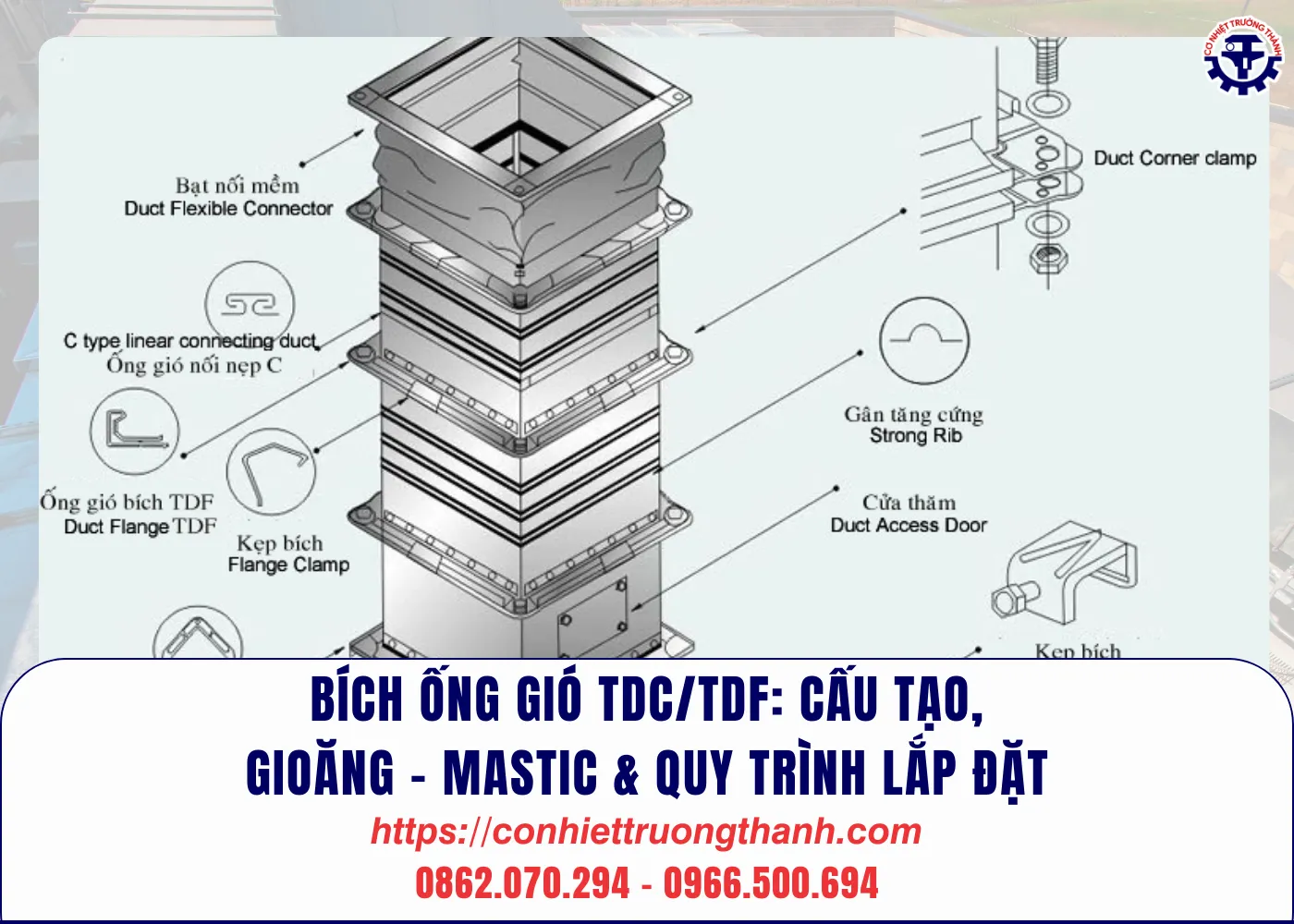 Sản phẩm Bich ong gio TDCTDF cau tao gioang – mastic quy trinh lap dat — Hệ Thống Thông Gió Trường Thành - Công Ty Cổ Phần Cơ Nhiệt Trường Thành — MST 2600694000