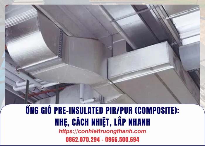 Sản phẩm Ong gio Pre insulated PIRPUR Composite nhe cach nhiet lap nhanh_  — Hệ Thống Thông Gió Trường Thành - Công Ty Cổ Phần Cơ Nhiệt Trường Thành — MST 2600694000