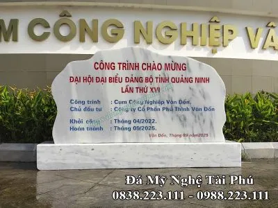 Sản phẩm Biển hiệu đá trắng Công trình chào mừng đại hội đại biểu đảng bộ tỉnh Quảng Ninh lần thứ 16 400x300 — Đồ Đá Mỹ Nghệ Tài Phú - Công Ty CP Sản Xuất Và Đầu Tư Tài Phú — MST 2700719925
