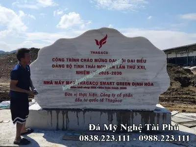 Sản phẩm Biển hiệu đá trắng Công trình chào mừng đại hội đại biểu đảng bộ tỉnh Thái Nguyên 400x300 — Đồ Đá Mỹ Nghệ Tài Phú - Công Ty CP Sản Xuất Và Đầu Tư Tài Phú — MST 2700719925