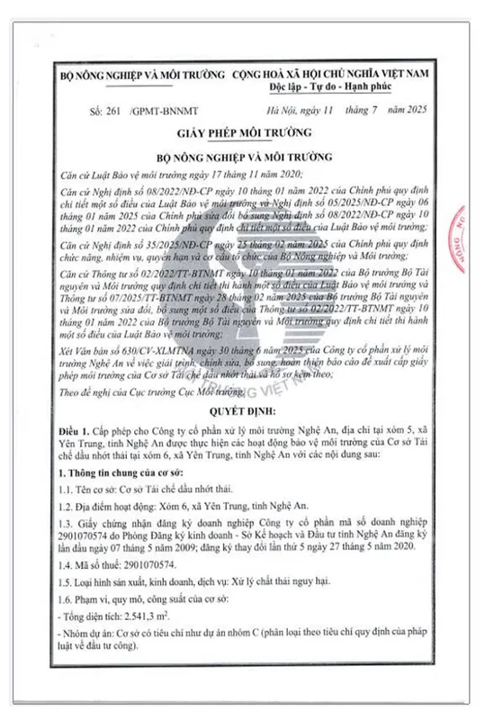 Sản phẩm 1 1 — Xử Lý Chất Thải Nghệ An - Công Ty CP Xử Lý Môi Trường Nghệ An — MST 2901070574