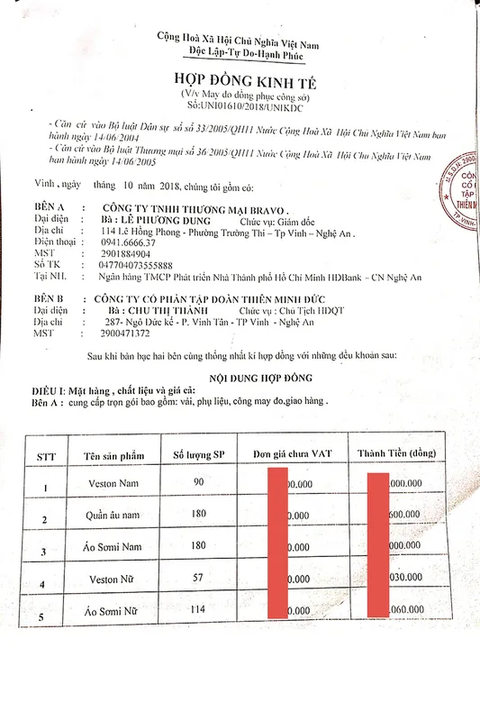 Sản phẩm thien minh duc 1 — May Đồng Phục UniBravo - Công Ty TNHH Thương Mại Bravo — MST 2901884904