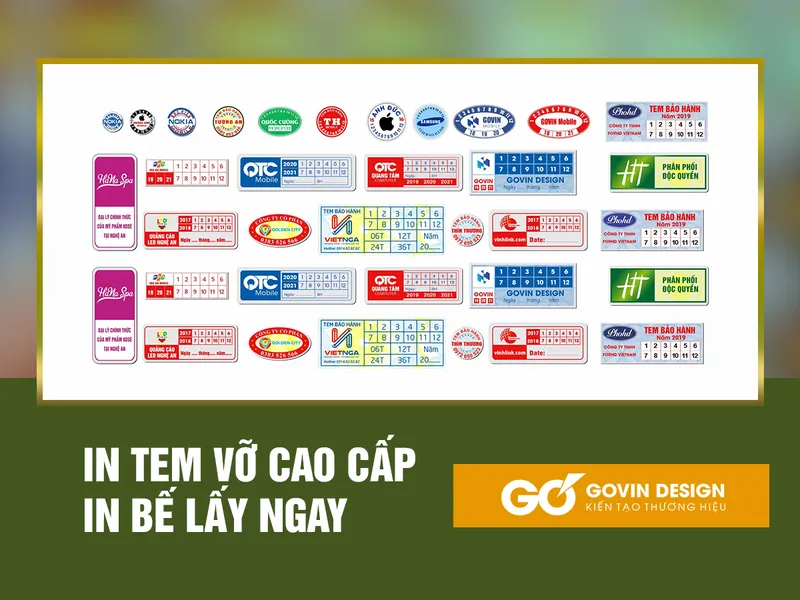 Sản phẩm In tem bao hanh tai Vinh 1 — Govin Design - Công Ty TNHH Công Nghệ Govin — MST 2901978126