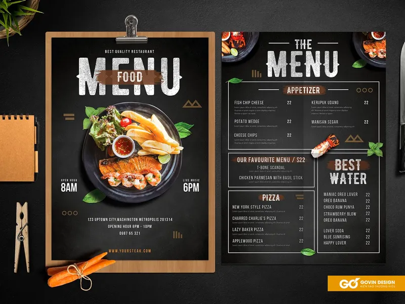 Sản phẩm thiet ke Menu tai Vinh — Govin Design - Công Ty TNHH Công Nghệ Govin — MST 2901978126