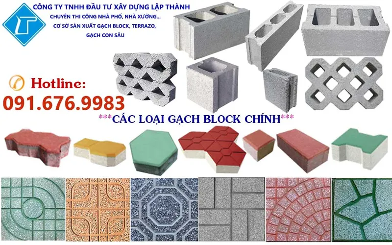 Sản phẩm gach block khong nung LAP THANH — Công Ty TNHH Đầu Tư Xây Dựng Lập Thành — MST 3400443266