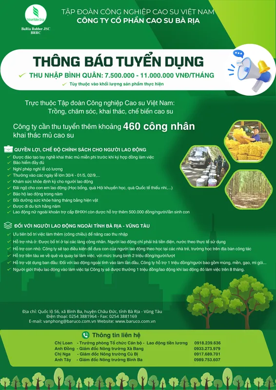 Sản phẩm To roi thu tuyen lao dong — Cao Su Bà Rịa - Công Ty Cổ Phần Cao Su Bà Rịa — MST 3500103432