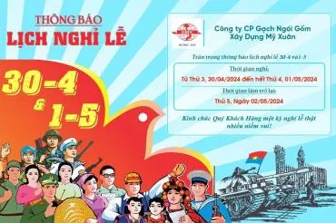 Sản phẩm 370_THONG_BAO_NGHI_LE_304___01052024 — Ngói Mỹ Xuân - Công Ty CP Gạch Ngói Gốm Xây Dựng Mỹ Xuân — MST 3500640966