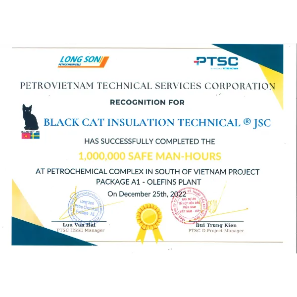Sản phẩm 2022 TPSK LSP 1tr safe man hours without LTI — Công Ty Cổ Phần Kỹ Thuật Nhiệt Mèo Đen — MST 3500773109
