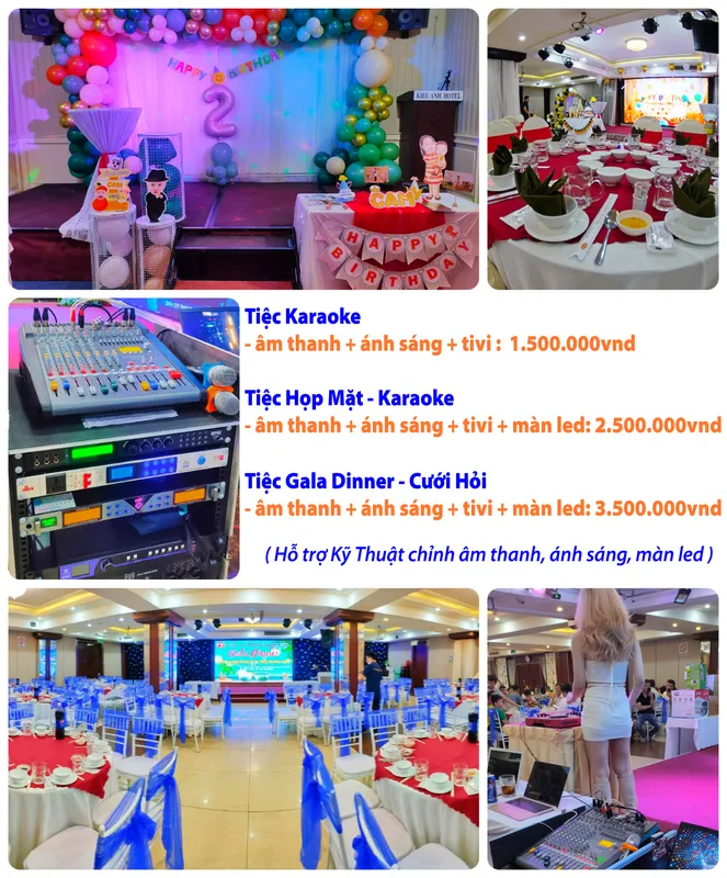 Sản phẩm gia am thanh anh sang tiec tung — Khách Sạn Kiều Anh - Công Ty TNHH Đầu Tư Phát Triển Du Lịch Phương Anh — MST 3501460099