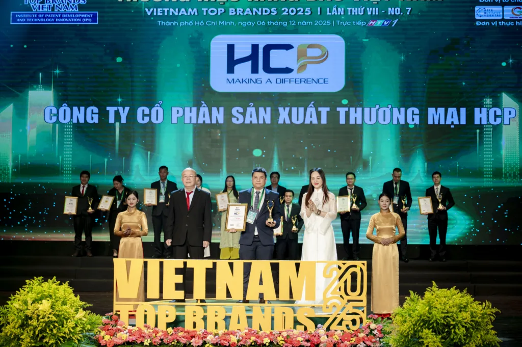 Sản phẩm hcp top brands 2025 1 1024x681 — Công Ty Cổ Phần Sản Xuất Thương Mại HCP — MST 3502283741