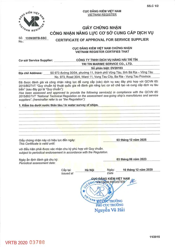 Sản phẩm tinywow_VR Approved cer_10065812_1 — Công Ty TNHH Dịch Vụ Hàng Hải Trí Tín — MST 3502393938