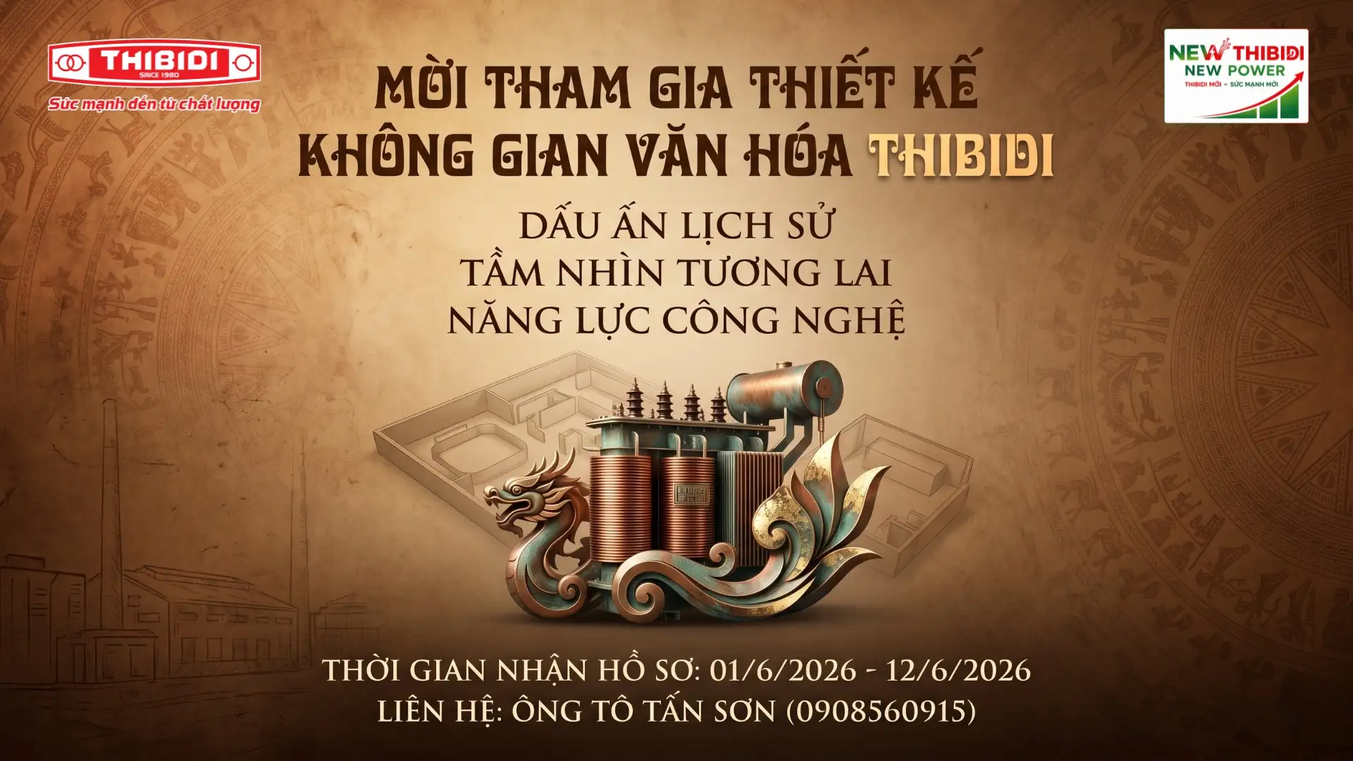 Sản phẩm THIBIDI thong bao moi tham gia thiet ke cai tao khong gian van hoa — Máy Biến áp THIBIDI - Công Ty Cổ Phần Thiết Bị Điện — MST 3600253826