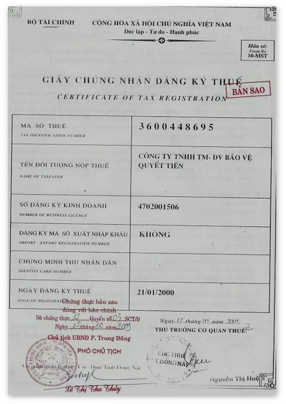 Sản phẩm image264 — Chi Nhánh Đồng Nai - Công Ty TNHH Dịch Vụ Bảo Vệ Quyết Tiến — MST 3600448695