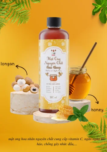 Sản phẩm mat ong hoa nhan 1000ml — Mật Ong Hoàng Trí - Công Ty TNHH Ong Mật Hoàng Trí — MST 3601457332