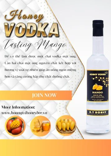 Sản phẩm vodka mat ong huong vi xoai 375ml 500ml — Mật Ong Hoàng Trí - Công Ty TNHH Ong Mật Hoàng Trí — MST 3601457332