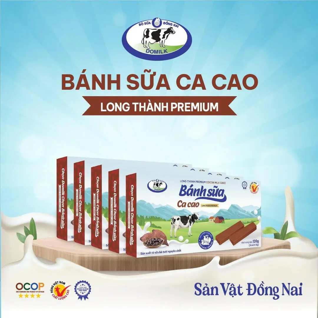 Sản phẩm Banh sua ca cao Long Thanh Premium — Công Ty Cổ Phần Domilk — MST 3603243907