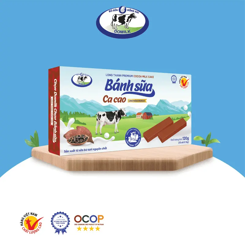 Sản phẩm DOMILK BANH KEO SUA LONG THANH BANH SUA CA CAO PREMIUM 2023 — Công Ty Cổ Phần Domilk — MST 3603243907