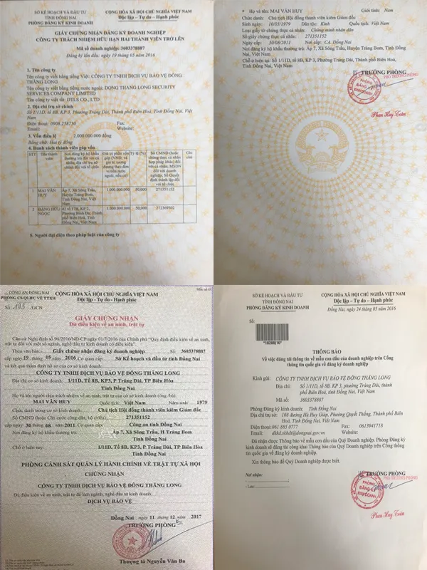 Sản phẩm 09760558 — Công Ty TNHH Dịch Vụ Bảo Vệ Đông Thăng Long — MST 3603378887