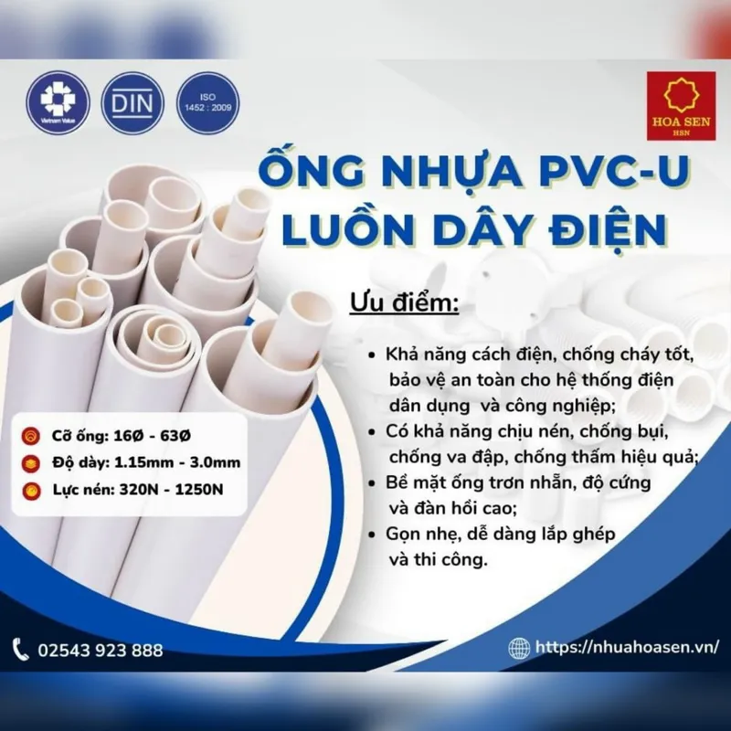 Sản phẩm ong nhua pvc u luon day dien hoa sen — Công Ty TNHH Thương Mại Và Dịch Vụ Hải Đăng Dương — MST 3603426509