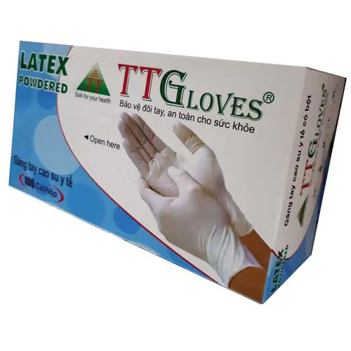 Sản phẩm gang tay cao su y te latex co bot TTglove — Công Ty TNHH Huy Hoàn Trang — MST 3603440687