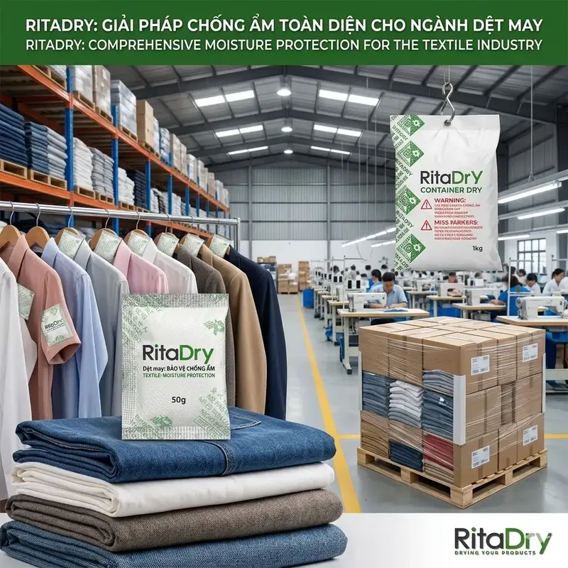 Sản phẩm goi hut am silica gel may mac — Hạt Chống ẩm RITA - Công Ty TNHH Sản Xuất Hút ẩm RITA — MST 3603645042