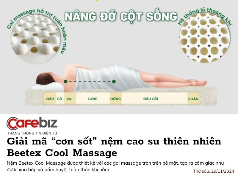 Sản phẩm CafeBiz giai ma con sot nem cao su thien nhien Beetex Cool Massage 1 — Công Ty Cổ Phần Đầu Tư Và Phát Triển Kinh Doanh Hoàng Phát — MST 3603658186