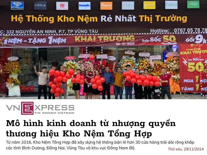 Sản phẩm vnexpress nhuong quyen kho nem tong hop — Công Ty Cổ Phần Đầu Tư Và Phát Triển Kinh Doanh Hoàng Phát — MST 3603658186
