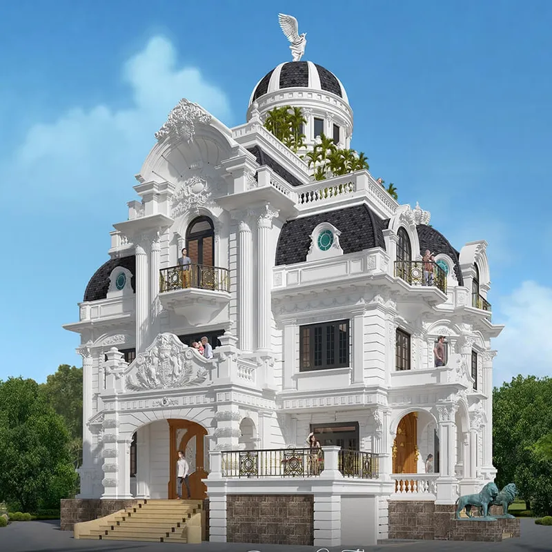 Sản phẩm biet thu co dien co tang ham 1 1 — Công Ty TNHH Kiến Trúc Home — MST 3603829610