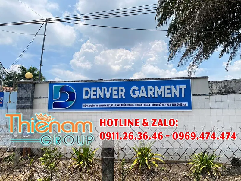 Sản phẩm thi cong bang hieu chu noi tai denver garment o dong nai — Công Ty TNHH Mỹ Thuật Thiên Nam Group — MST 3603933058