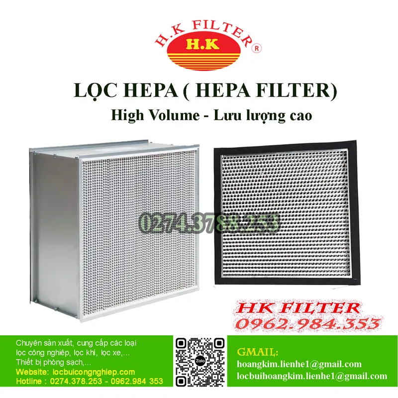 Sản phẩm HEPA HIGH VOLUME 1 — Công Ty TNHH Lưới Lọc Hoàng Kim — MST 3700638033