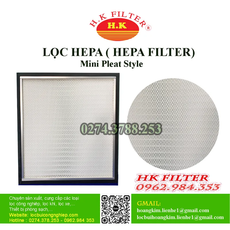 Sản phẩm HEPA MINI PLEAT — Công Ty TNHH Lưới Lọc Hoàng Kim — MST 3700638033