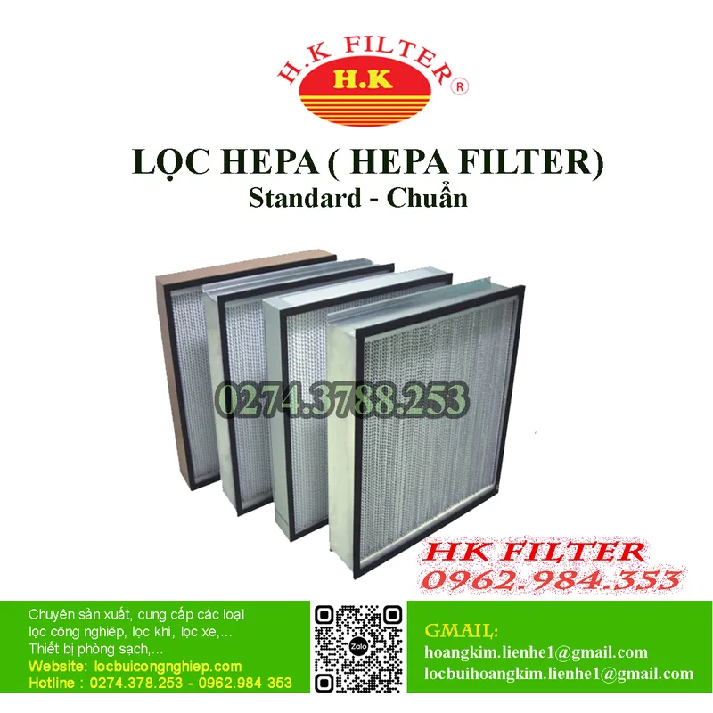 Sản phẩm HEPA STANDARD — Công Ty TNHH Lưới Lọc Hoàng Kim — MST 3700638033