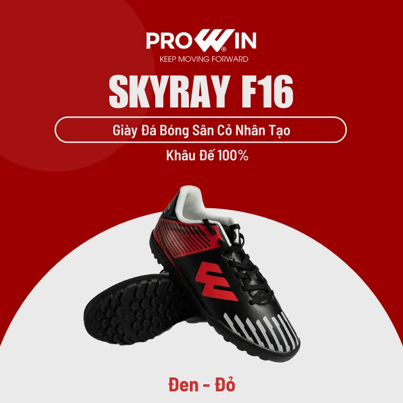 Sản phẩm giay bong da san co nhan tao skyray f16 den do prowin — Giày Thể Thao Prowin - Công Ty TNHH Nam Bình — MST 3700799305