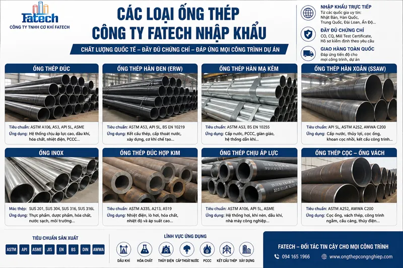 Sản phẩm Nhap khau ong thep cac loai — Công Ty TNHH MTV SXTM Thép Khuôn Mẫu Nguyên Phượng — MST 3701787373
