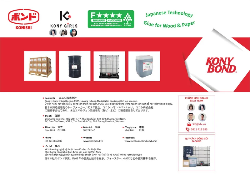 Sản phẩm konybond 3 1 1 1 — Công Ty TNHH Konishi Lemindo Việt Nam — MST 3702278280