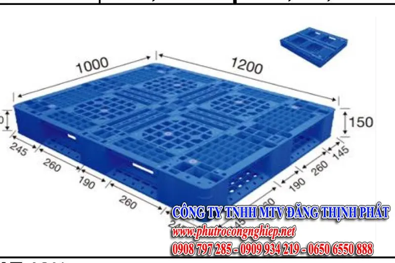 Sản phẩm pallet 1200 x 1000 x 150 mm 8 loi thep 13112 — Pallet Nhựa Đăng Thịnh Phát - Công Ty TNHH Dịch Vụ Công Nghiệp Đăng Thịnh Phát — MST 3702296219