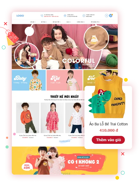 Sản phẩm thiet ke website ban hang — Công Ty TNHH Giải Pháp Công Nghệ C.M.S — MST 3702301412