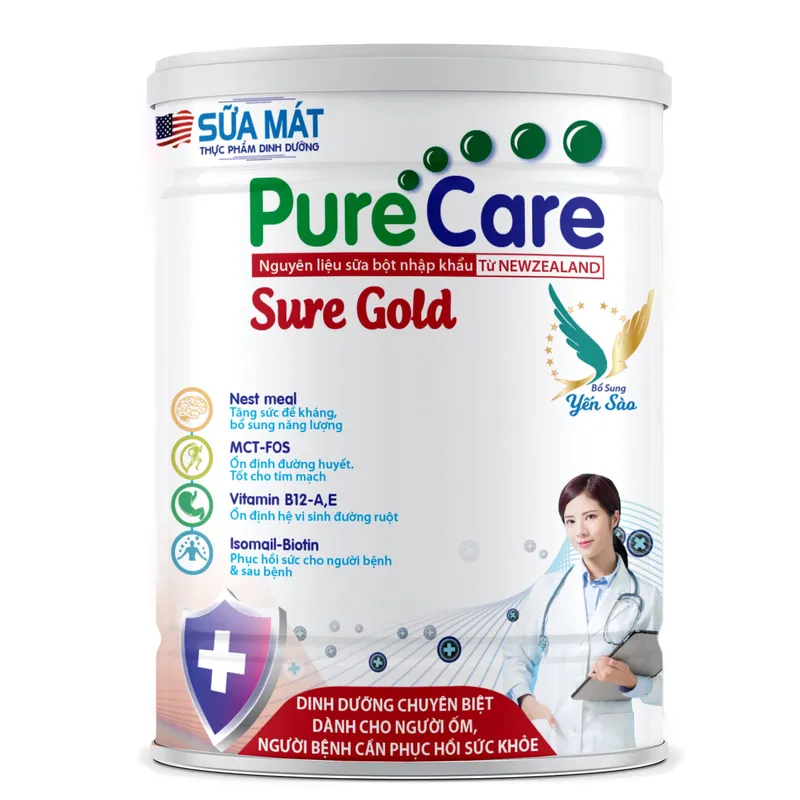 Sản phẩm Sua Mat Pure Care Sure Gold 900g — Công Ty TNHH Thành Hoàng Long — MST 3702321828