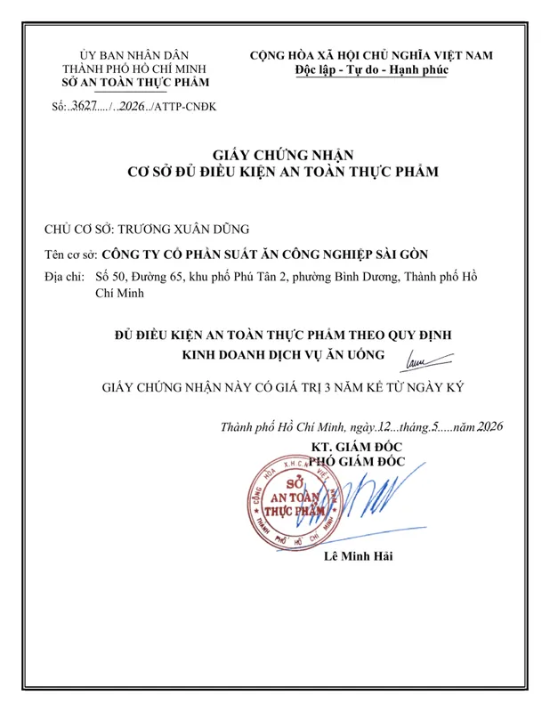 Sản phẩm ATTP Xuong D65 2026 1 791x1024 — Công Ty CP Suất Ăn Công Nghiệp Sài Gòn — MST 3702343758