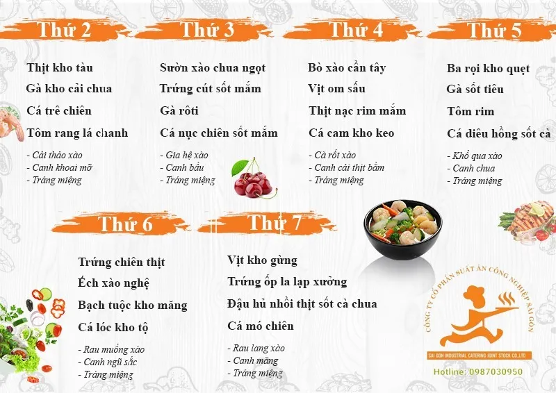 Sản phẩm menu 1 — Công Ty CP Suất Ăn Công Nghiệp Sài Gòn — MST 3702343758