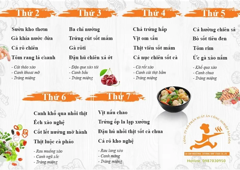 Sản phẩm menu 2 — Công Ty CP Suất Ăn Công Nghiệp Sài Gòn — MST 3702343758