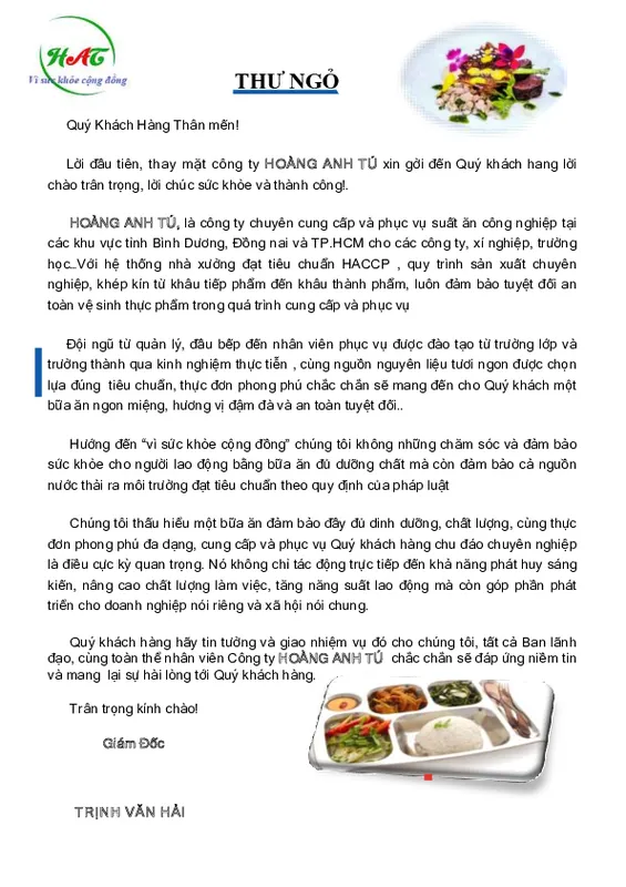 Sản phẩm suatan hoanganhtunew 1004 1726548303 — Suất Ăn Công Nghiệp Hoàng Anh Tú - Công Ty TNHH Một Thành Viên Hoàng Anh Tú — MST 3702359412