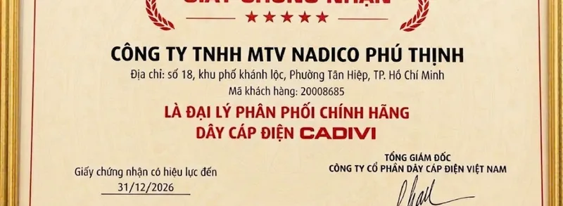 Sản phẩm cadivi 82910 — Thiết Bị Điện Nadico Phú Thịnh - Công Ty TNHH Một Thành Viên Nadico Phú Thịnh — MST 3702401720