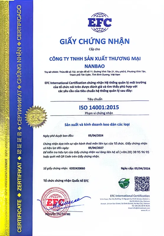 Sản phẩm Scan 14000 cty NANBAO_page 0002 3 — Keo Dán Công Nghiệp Nanbao - Công Ty TNHH Sản Xuất Thương Mại Nanbao — MST 3702437861