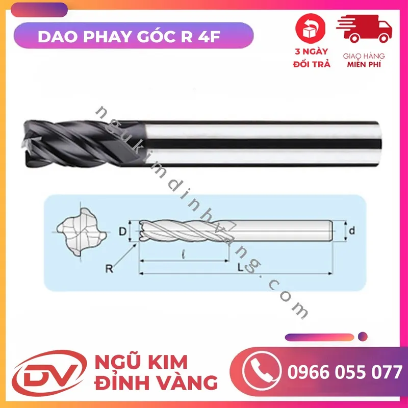 Sản phẩm Dao Phay Goc R 2F — Công Ty TNHH Một Thành Viên Ngũ Kim Đỉnh Vàng — MST 3702503017