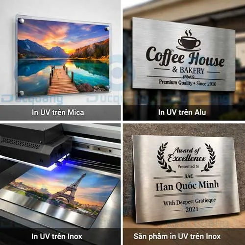 Sản phẩm in uv inox mica alu pvc — Công Ty TNHH TM DV Thiết Bị Đức Quang — MST 3702509788