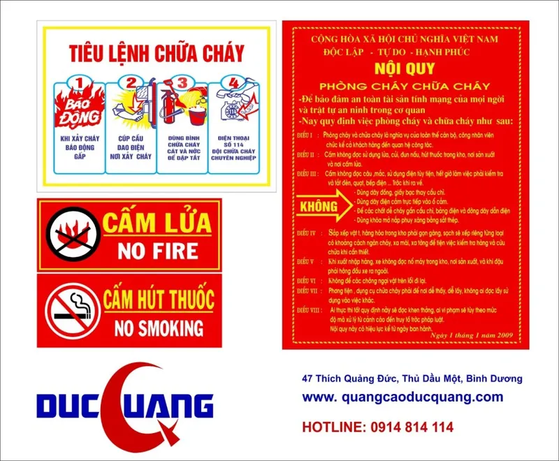 Sản phẩm noi quy tieu lenh bang moi moi — Công Ty TNHH TM DV Thiết Bị Đức Quang — MST 3702509788